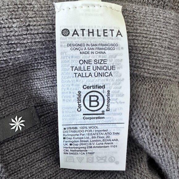 Athleta 100% Wool Daydream Knit Wrap Sweater Hooded One Size Gray Casual Warm - Picture 9 of 11